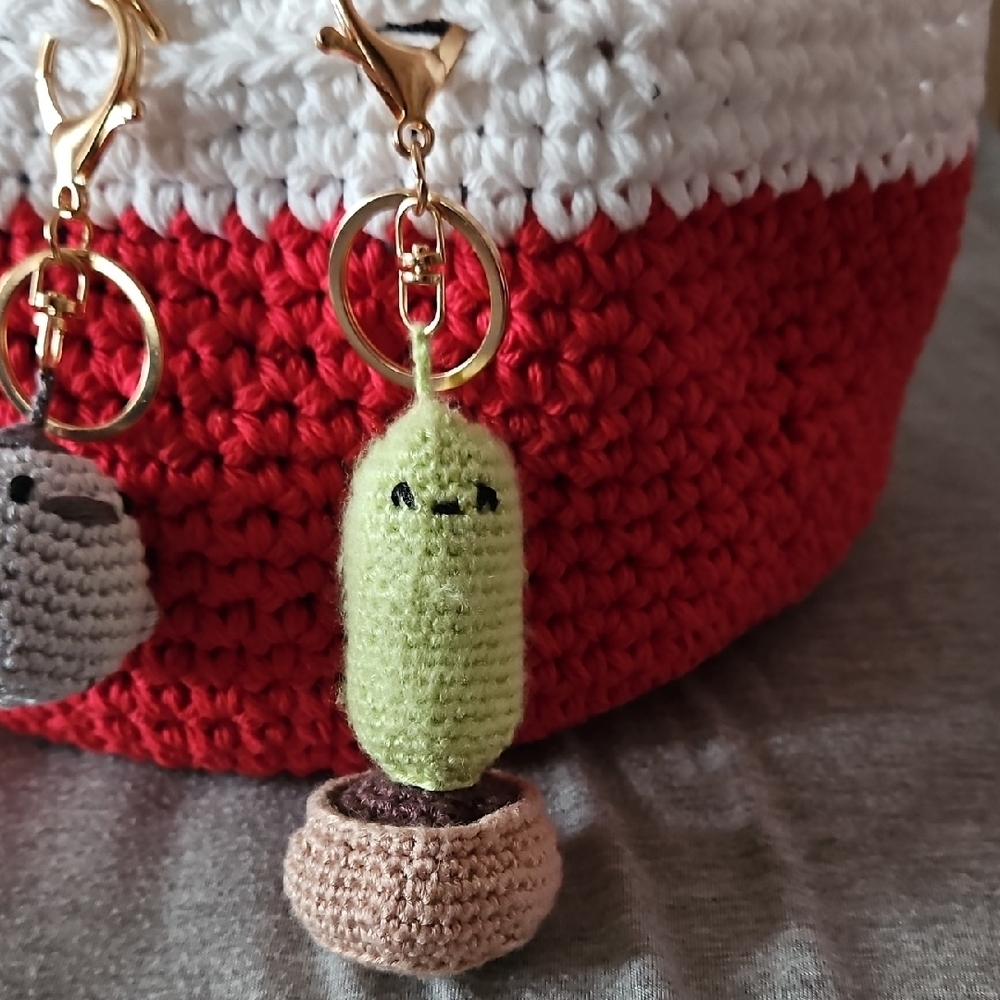 Crochet Cactus Keychain